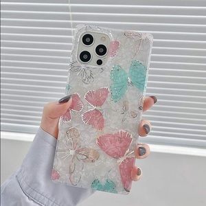 iPhone 13 Pro Max 13 12 11 Case Square Butterfly Shell Pink New